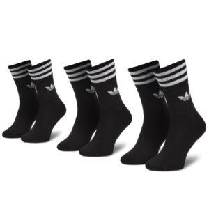 Unisex ilgų kojinių komplektas (3 poros) adidas Solid Crew Sock S21490 Juoda