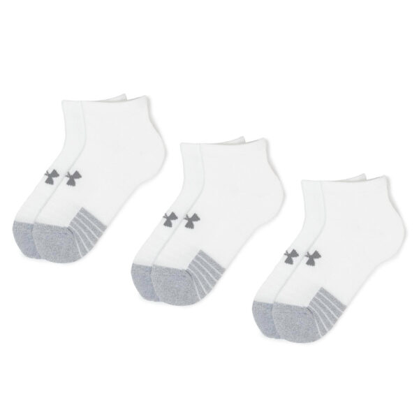 Unisex trumpų kojinių komplektas (3 poros) Under Armour Heatgear Lo Cut Sock 1346753-100 Balta