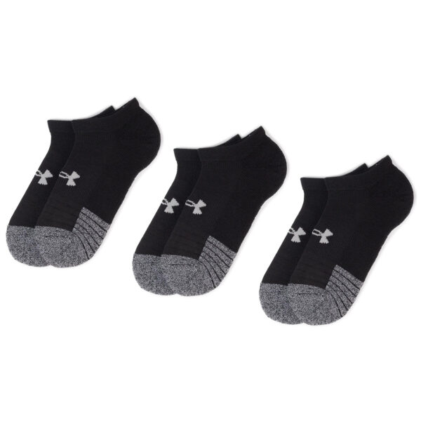 Unisex trumpų kojinių komplektas (3 poros) Under Armour Heatgear No Show Sock 1346755-001 Juoda