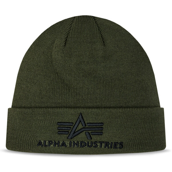 Žieminės kepurės vyrams, Kepurė Alpha Industries 3D Beanie 168910 Žalia