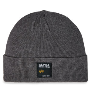 Žieminės kepurės vyrams, Kepurė Alpha Industries Label Beanie 118934 Pilka