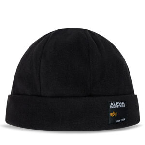 Žieminės kepurės vyrams, Kepurė Alpha Industries Label Fleece Beanie 118937 Juoda