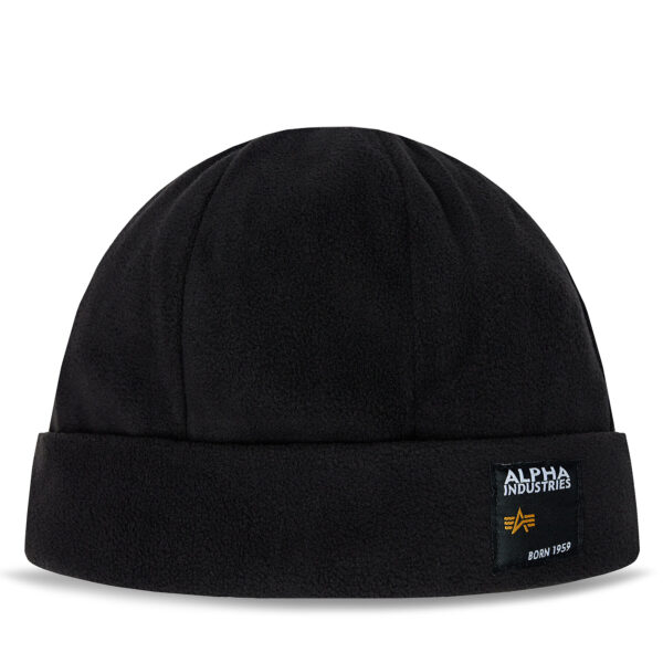 Žieminės kepurės vyrams, Kepurė Alpha Industries Label Fleece Beanie 118937 Juoda