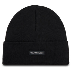 Žieminės kepurės vyrams, Kepurė Calvin Klein Jeans Inst Patch Beanie K50K512142 Juoda