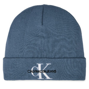 Žieminės kepurės vyrams, Kepurė Calvin Klein Jeans Monologo Embro Beanie K50K511160 Tamsiai mėlyna