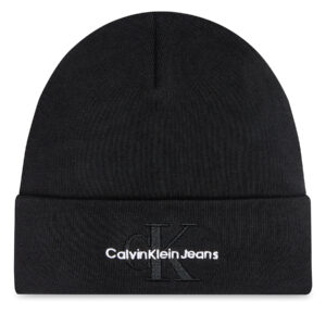 Žieminės kepurės vyrams, Kepurė Calvin Klein Mono Logo Embro K50K512460 Juoda