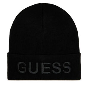 Žieminės kepurės vyrams, Kepurė Guess Maxi Logo Headwear AM5027 POL01 Juoda