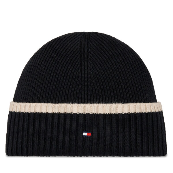 Žieminės kepurės vyrams, Kepurė Tommy Hilfiger Block Flag Short Beanie AM0AM12030 Juoda