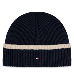 Žieminės kepurės vyrams, Kepurė Tommy Hilfiger Block Flag Short Beanie AM0AM12030 Mėlyna