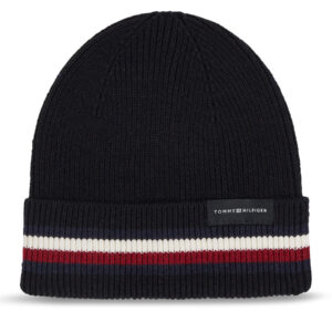 Žieminės kepurės vyrams, Kepurė Tommy Hilfiger Corporate Beanie AM0AM11484 Juoda