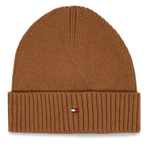 Žieminės kepurės vyrams, Kepurė Tommy Hilfiger Essential Flag Beanie AM0AM10337 Ruda