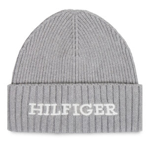 Žieminės kepurės vyrams, Kepurė Tommy Hilfiger Monotype Beanie AM0AM11737 Pilka