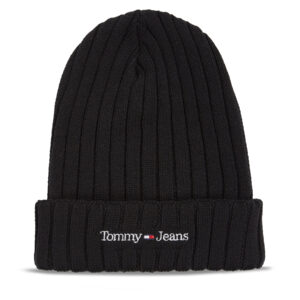 Žieminės kepurės vyrams, Kepurė Tommy Jeans Tjm Sport Elevated Long Beanie AM0AM11678 Juoda