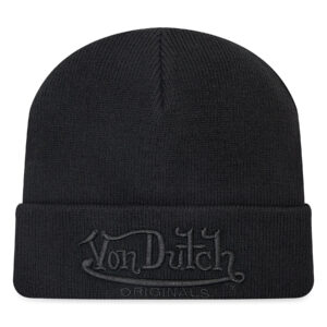 Žieminės kepurės vyrams, Kepurė Von Dutch Beanie Flint 7050113 Juoda