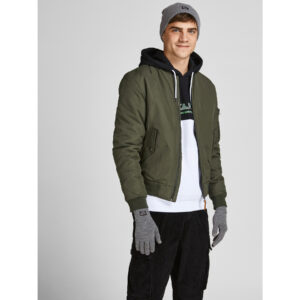 Žieminės kepurės vyrams, Kepurės ir pirštinių rinkinys Jack&Jones 12168383 Pilka