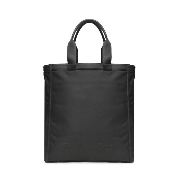 👜 Didelės rankinės moterims, Rankinė Calvin Klein Ck Connect Tote Pu K40K401001 Juoda