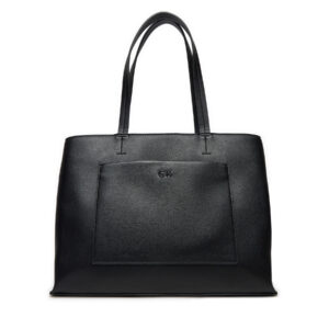 👜 Didelės rankinės moterims, Rankinė Calvin Klein Ck Daily Medium Tote Pebble K60K612113 Juoda