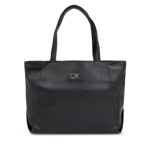 👜 Didelės rankinės moterims, Rankinė Calvin Klein Ck Daily Shopper Medium Pebble K60K611766 Juoda