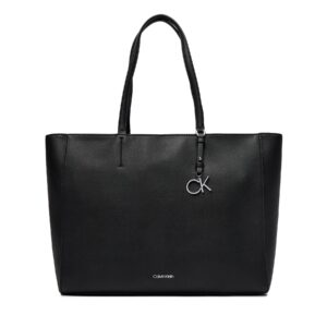 👜 Didelės rankinės moterims, Rankinė Calvin Klein Ck Must Shopper Md K60K610610 Juoda