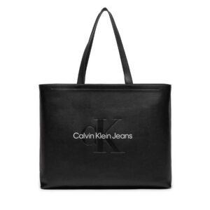 👜 Didelės rankinės moterims, Rankinė Calvin Klein Jeans Sculpted Slim K60K612222 Juoda