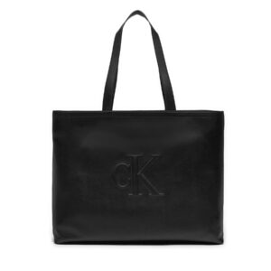 👜 Didelės rankinės moterims, Rankinė Calvin Klein Jeans Sculpted Slim K60K612724 Juoda