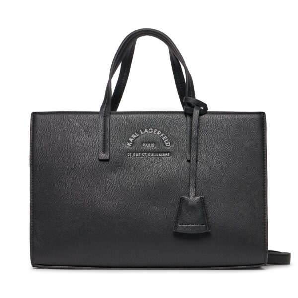 👜 Didelės rankinės moterims, Rankinė KARL LAGERFELD 235W3099 Juoda