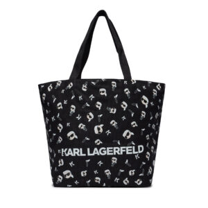 👜 Didelės rankinės moterims, Rankinė KARL LAGERFELD 235W3992 Juoda