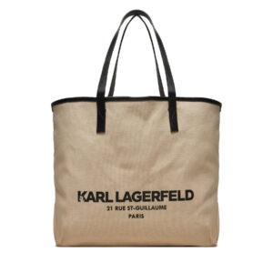 👜 Didelės rankinės moterims, Rankinė KARL LAGERFELD 245W3856 Smėlio