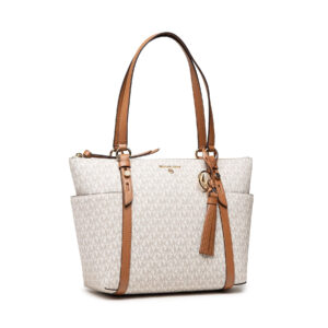 👜 Didelės rankinės moterims, Rankinė MICHAEL Michael Kors Sullivan 30T0GNXT2B Balta