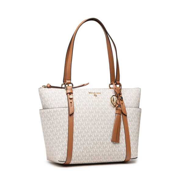 👜 Didelės rankinės moterims, Rankinė MICHAEL Michael Kors Sullivan 30T0GNXT2B Balta