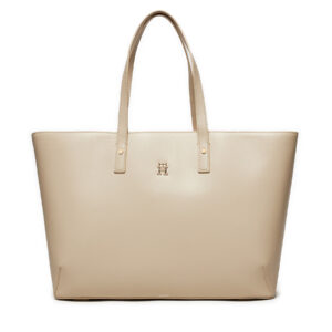 👜 Didelės rankinės moterims, Rankinė Tommy Hilfiger Chic Tote AW0AW16302 Smėlio