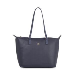 👜 Didelės rankinės moterims, Rankinė Tommy Hilfiger Poppy Plus Tote AW0AW15856 Tamsiai mėlyna