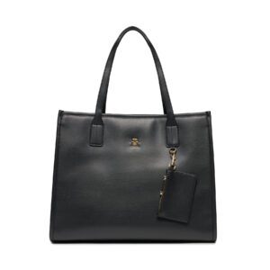 👜 Didelės rankinės moterims, Rankinė Tommy Hilfiger Th City Tote AW0AW15690 Juoda