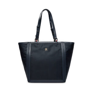 👜 Didelės rankinės moterims, Rankinė Tommy Hilfiger Th Essential S Tote AW0AW15717 Tamsiai mėlyna