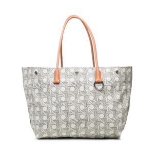 👜 Didelės rankinės moterims, Rankinė Tory Burch Canvas Basketweave Tote 139623 Smėlio