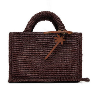 👜 Pintos rankinės moterims, Rankinė Manebi Handcrafted Raffia Sunset Bag Mini V 7.4 CO Ruda