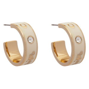 💍 Auksiniai auskarai Coach Enamel Horse & Carriage Hoop Earrings 37479036GLD100 Auksinė