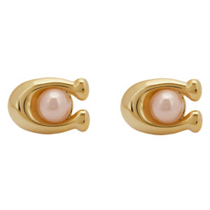 💍 Auksiniai auskarai Coach Pearl Signature C Stud Earrings 37341922GLD651 Auksinė