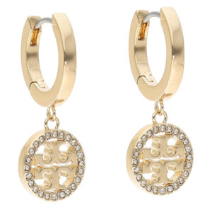 💍 Auksiniai auskarai Tory Burch Miller Pave Hoop Earring 87041 Auksinė