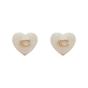 💍 Sidabriniai auskarai Coach Enamel Heart Stud Earrings 37479226GLD100 Sidabrinė